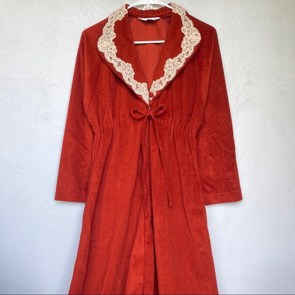 Vintage Other - Vintage Kayser Orange Felt & Cream Lace Night Gown
